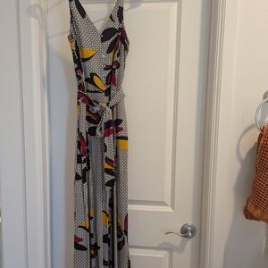 Stylish Women's Jumpsuit in Black, White, and Yellow